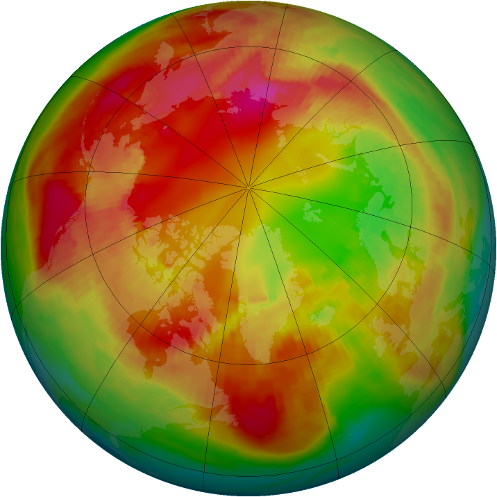 Arctic ozone map for 16 February 1979